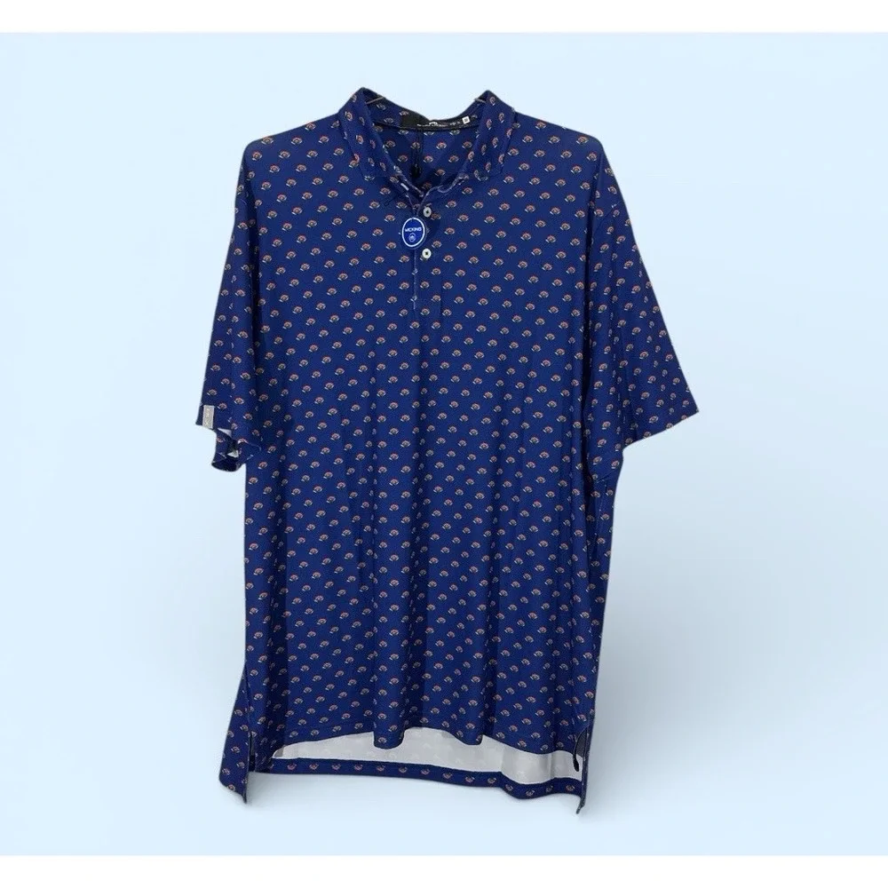 RLX Ralph Lauren Performance Golf Polo Shirt Royal Blue Multi Mens XL NWT $98